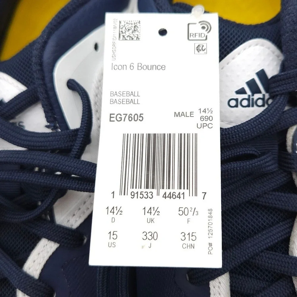 Adidas‎ Men's Size 15 Navy Blue Icon 6 Bounce Baseball Cleats Metal Spikes Shoes